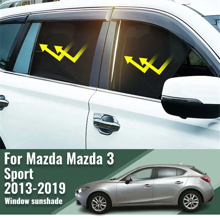 

For Mazda 3 Sport Hatchback 2013-2019 Rear Side Window Sun Shade Car Sunshade Magnetic Front Windshield Mesh Curtain Covers