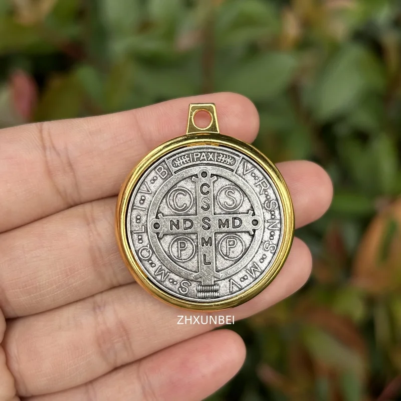 2PCS St.Benedict Medal Catholic Charms Holy Saint Benedict Cross Pendants for Necklace Keychain DIY Jewelry Accessories