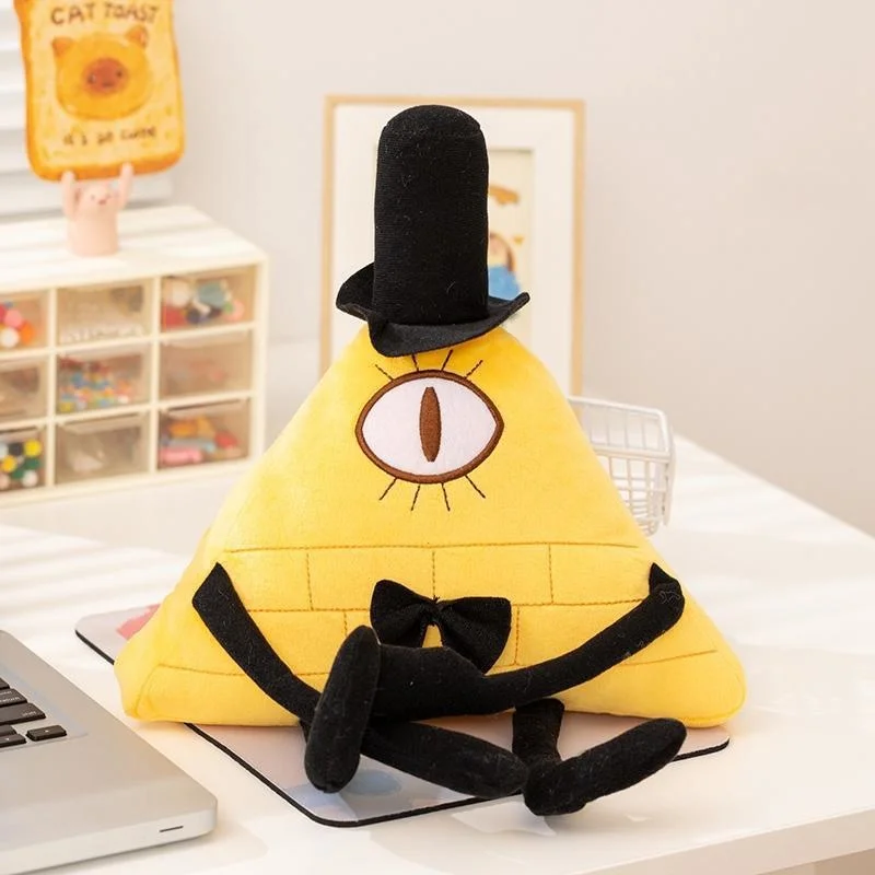 Gravity Falls Bill Cipher Plush Yellow Triangle Nightmare Villain Soft Toy For Teens Adults Halloween Party Table Decor Gift