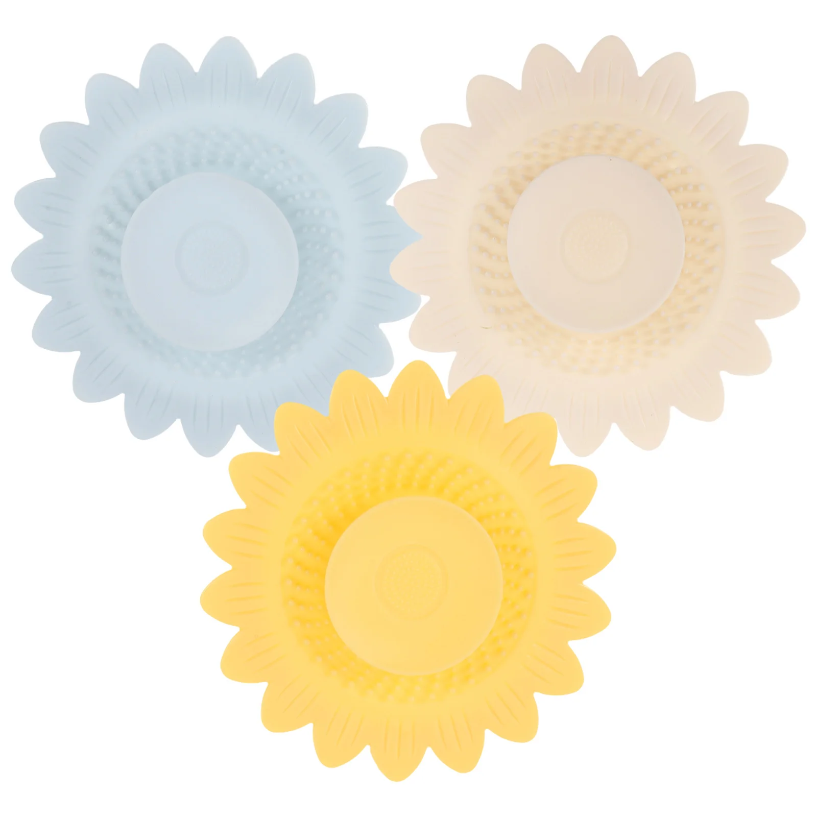 

3pcs Silicone Drain Stopper For Bathtub Sink Shower Anti-Clogging Hair Catcher Sunflower Shape Bathroom Accessory Tub Filter