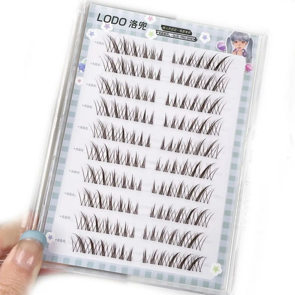 مجموعات براون جلدة الطبيعية ثلاثية الأبعاد عين القط الثعلب الرموش الصناعية Wispy لتقوم بها بنفسك لاش ملحقات رموش فردية لتمديد رمش #3