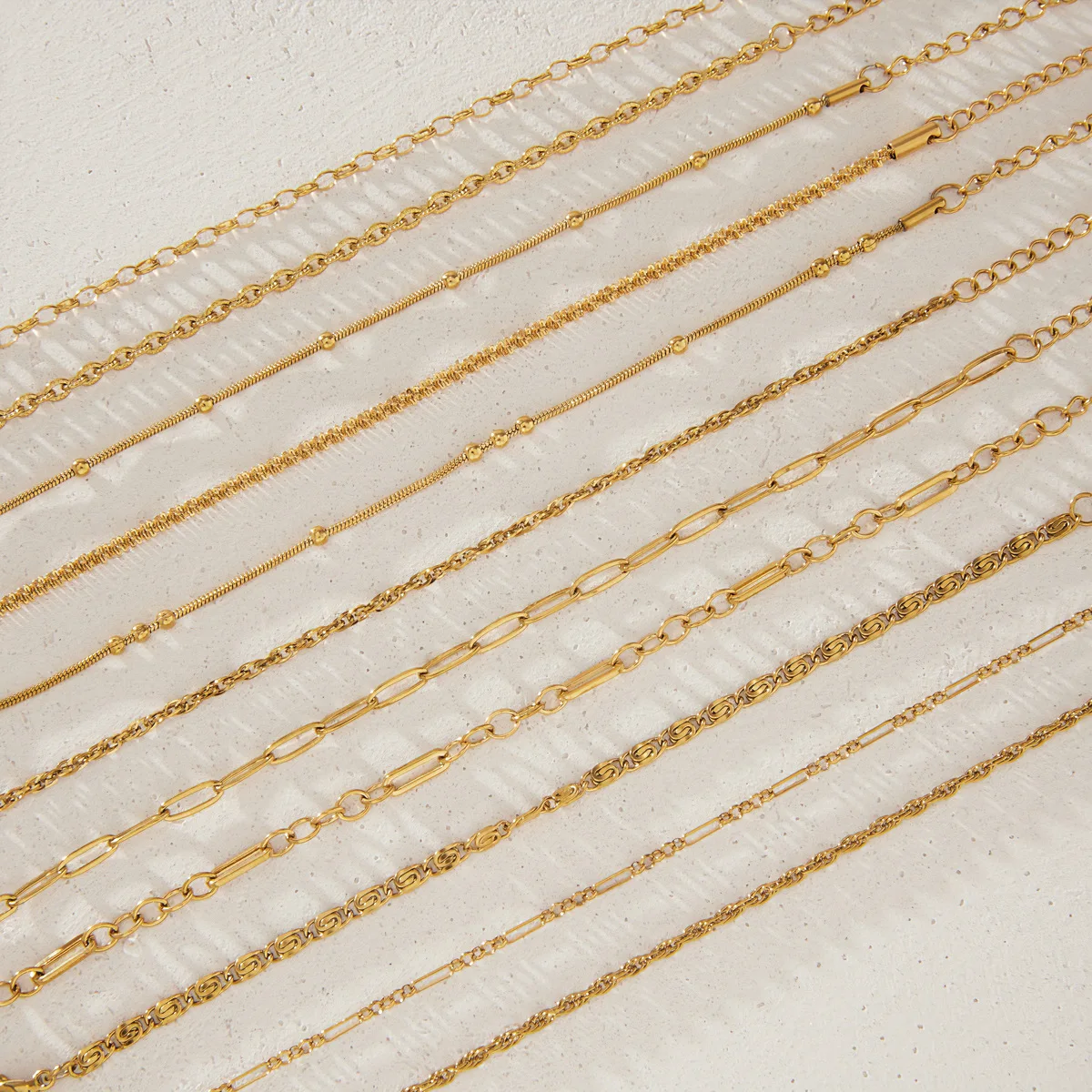 Non Tarnish Stainless Steel Bracelet Gold Plated Stackable for Women Thin Herringbone Chain Bracelet Waterproof Jewelry Gift