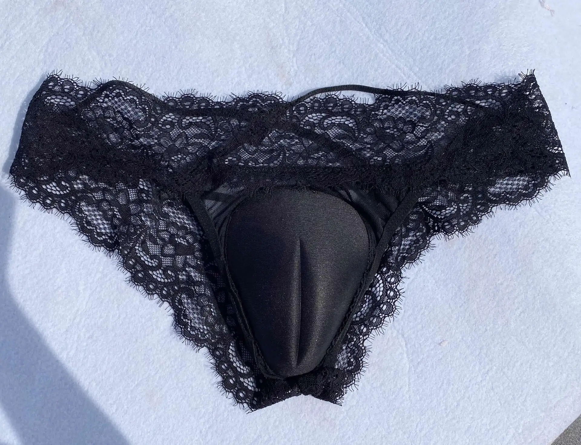 Men's Lace Sissy Pouch Panties Girly Briefs Crossdresser Transgender Underwear Camel Toe Control Panty Hiding Gaff