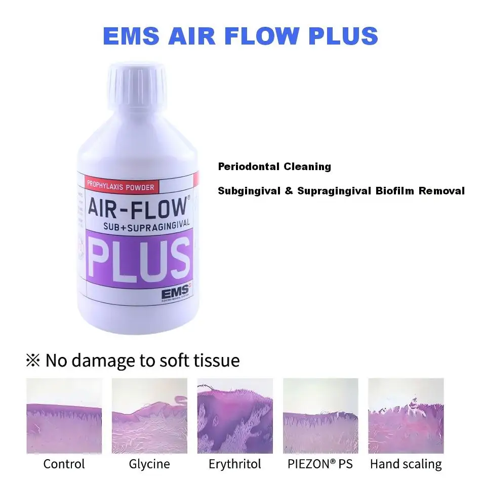 

Порошок для воздушно-абразивной полировки зубов EMS AIR FLOW PLUS, эритритол, порошок для профилактики, для пародонтального очищения, удаления поддесневого и наддесневого биопленки