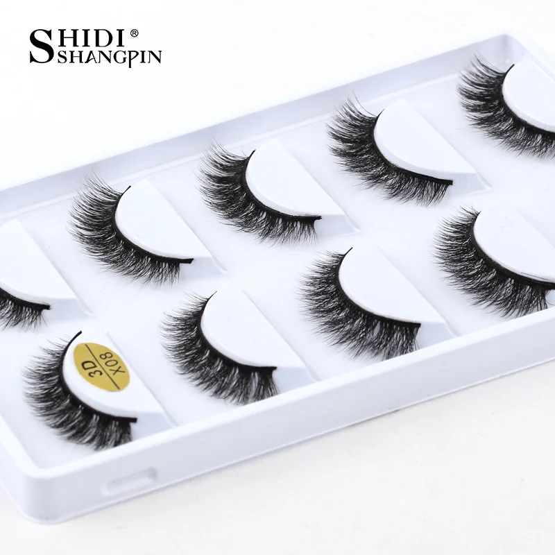 2/100 caixas 5 pares x estilos cílios naturais atacado lote em massa falso vison cílios postiços volume fofo cílios cilios maquiagem