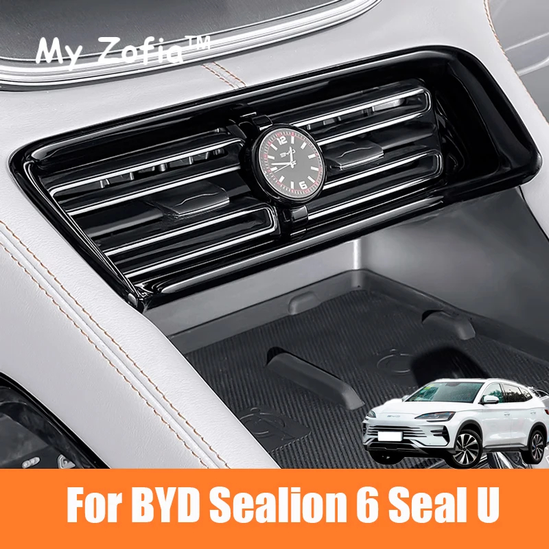 For  BYD Seal U Sealion 6 Song Plus 2023 2024 2025 Car Clock Central Air conditioning outlet cover Quartz watch Accessories