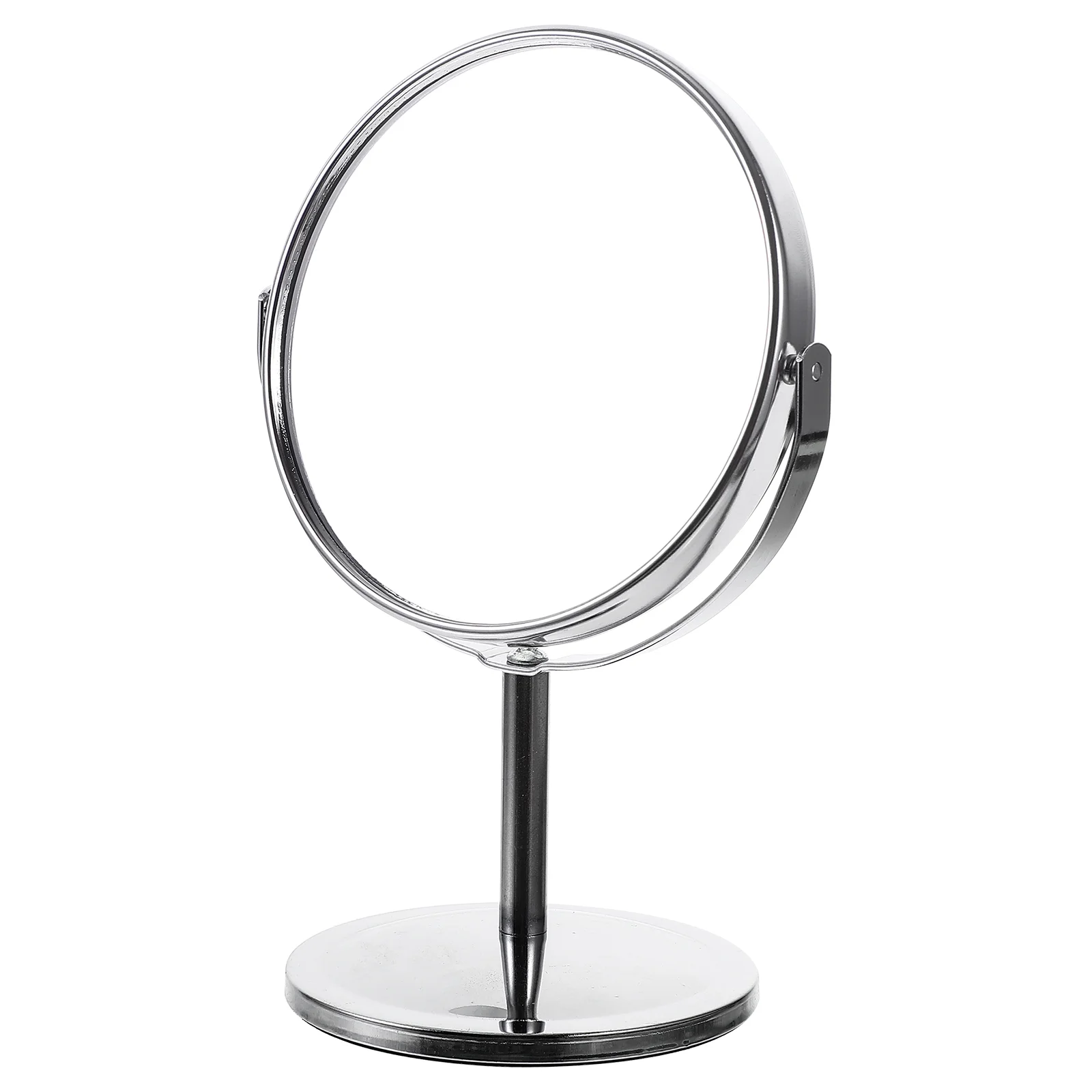 

Desktop Vanity Mirror Double-sided Rotating Round Classic 4 Inches Silver Makeup Personal Mirrors Simple Tabletop for Travel