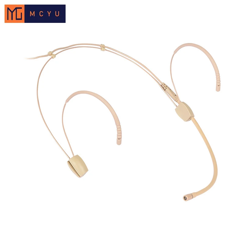 Headset Beige Wired Condenser Microphone Hidden Wireless Transmitter Amplifier Micofone for Shure for AKG for Sennheiser Adapter - Image 3