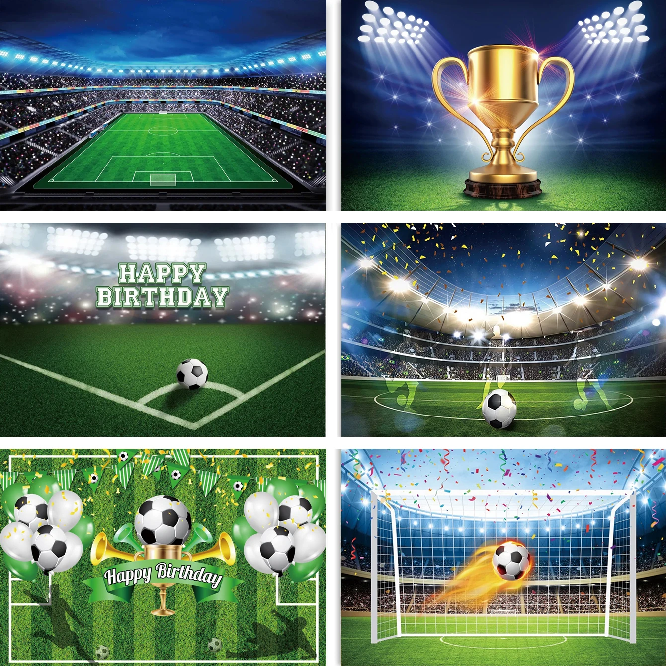 Football Birthday Background Cloth Football Balloon Boy Birthday Party Decoration Banner Hanging Flag Hanging Cloth