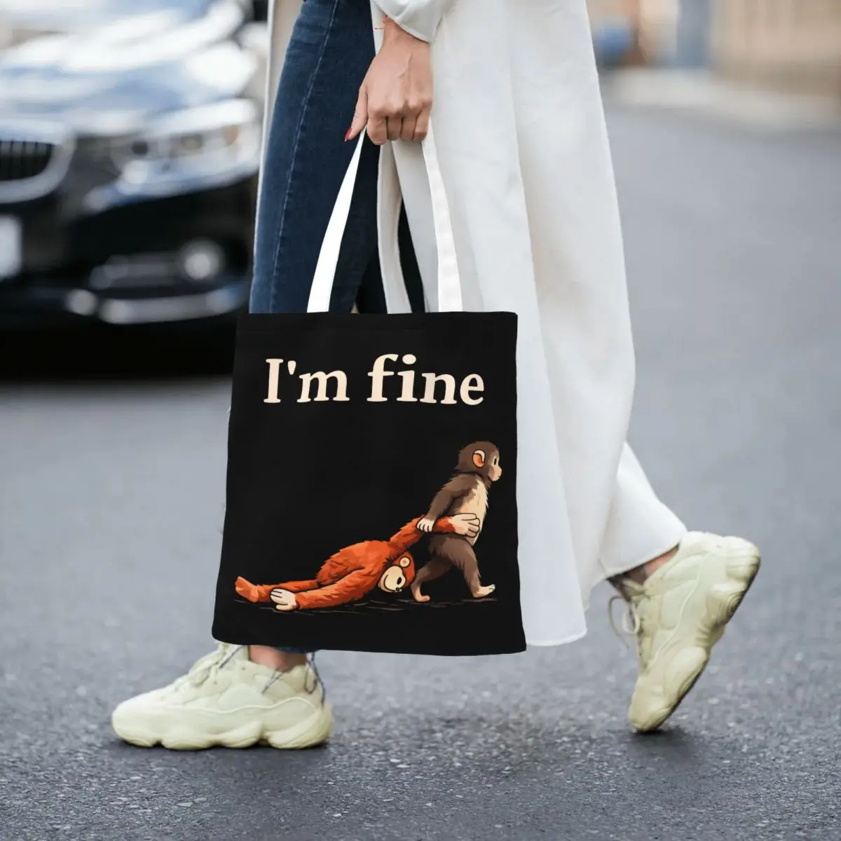 

Сумка-шоппер Sad Monkey Punch, модные сумки, сумка-тоут из полиэстера, женская пляжная сумка с принтом