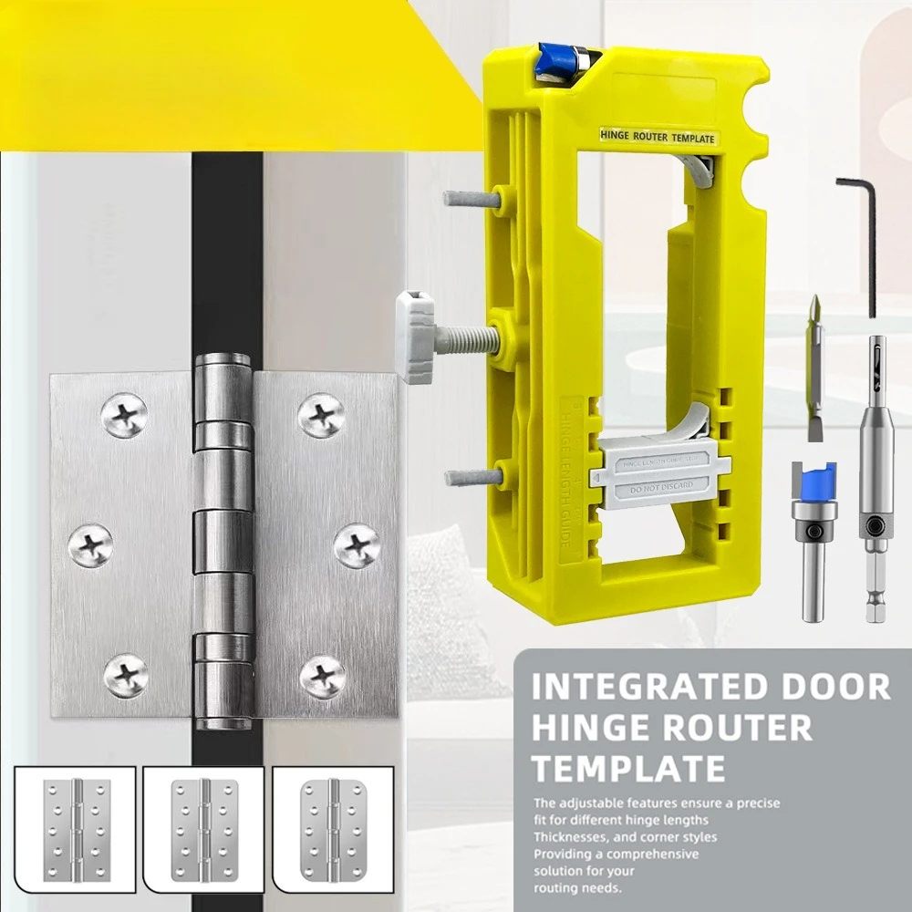 Door Hinge Jig Router Template Kit - Plastic Hinge Slotting Jig