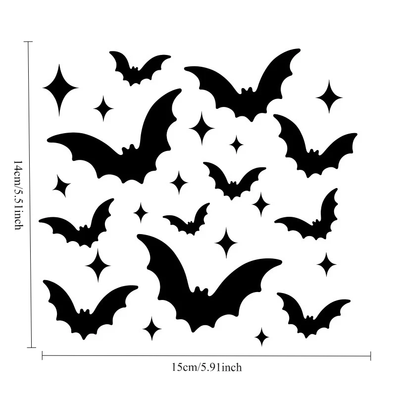 Halloween Bat Star Fuel Tank Sticker Waterproof UV Resistant Vinyl Decal Gothic Car Gas Cap EV Charging Port Decoration
