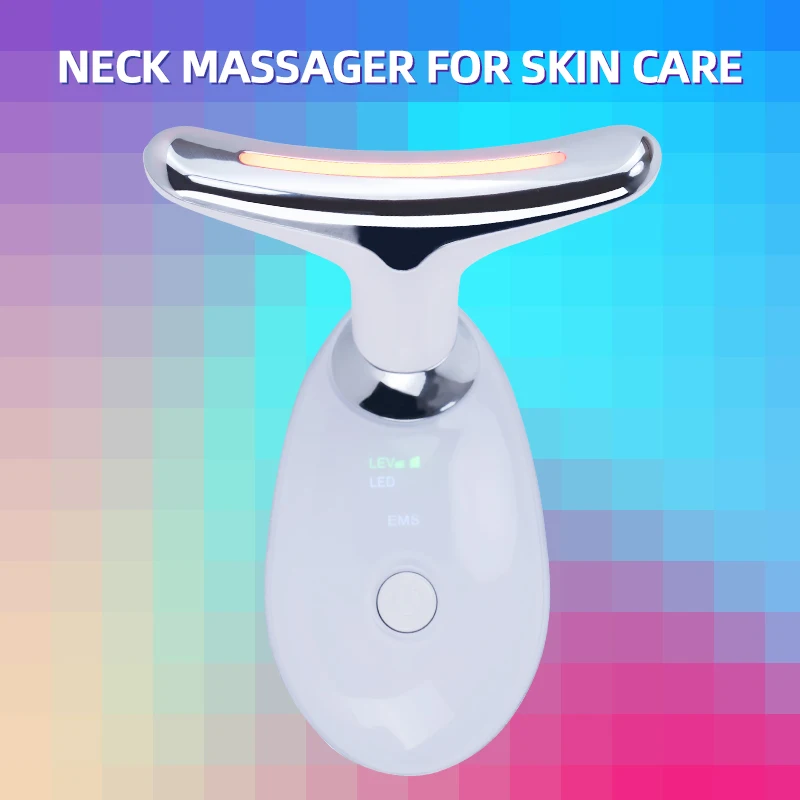 Microcorrente facial ems pescoço rosto lifting massageador pescoço rosto beleza pele apertar dispositivo led fóton terapia anti rugas removedor