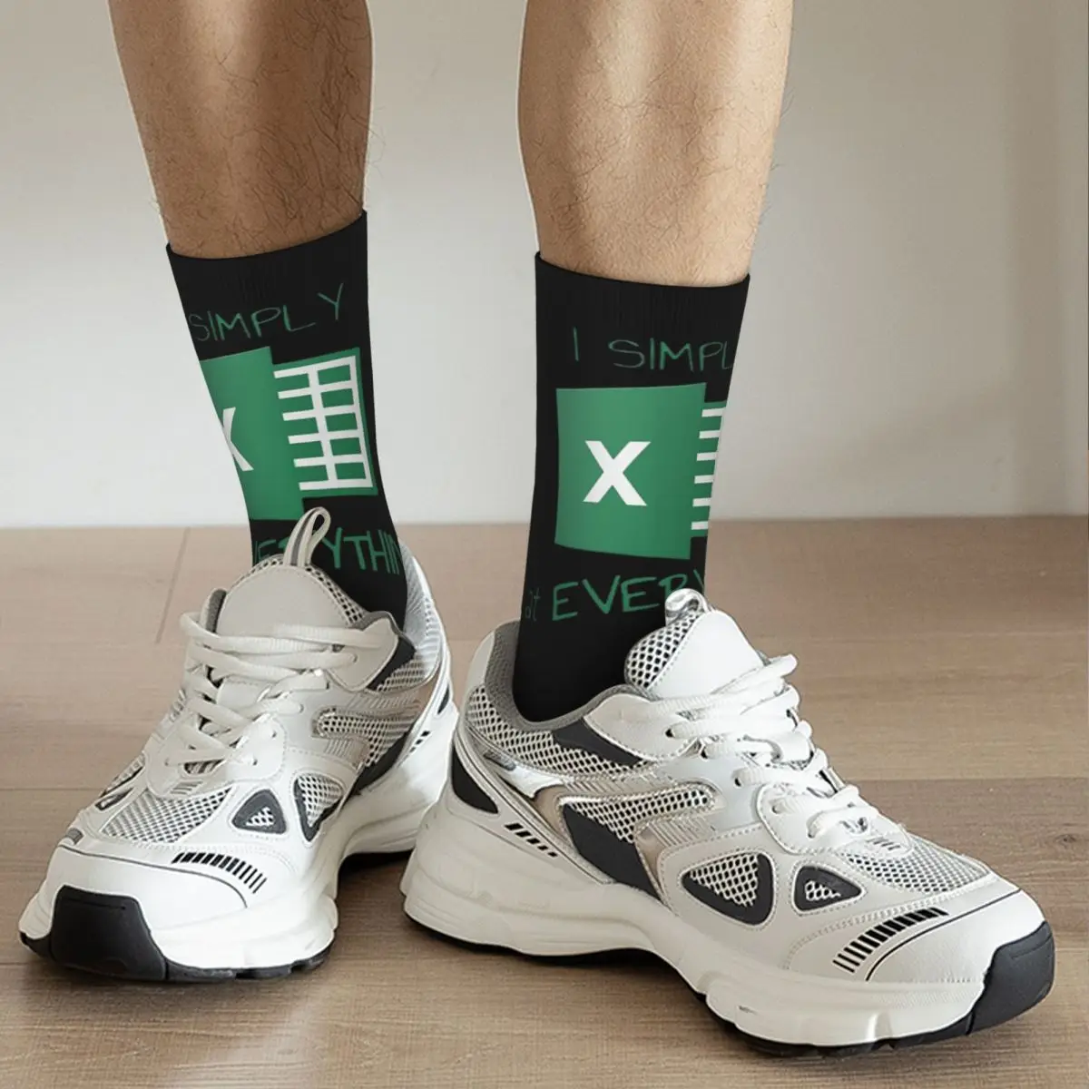 Calcetines simplemente Excel en todo, medias absorbentes del sudor Harajuku, calcetines largos para todas las estaciones, regalos de Navidad para hombre y mujer