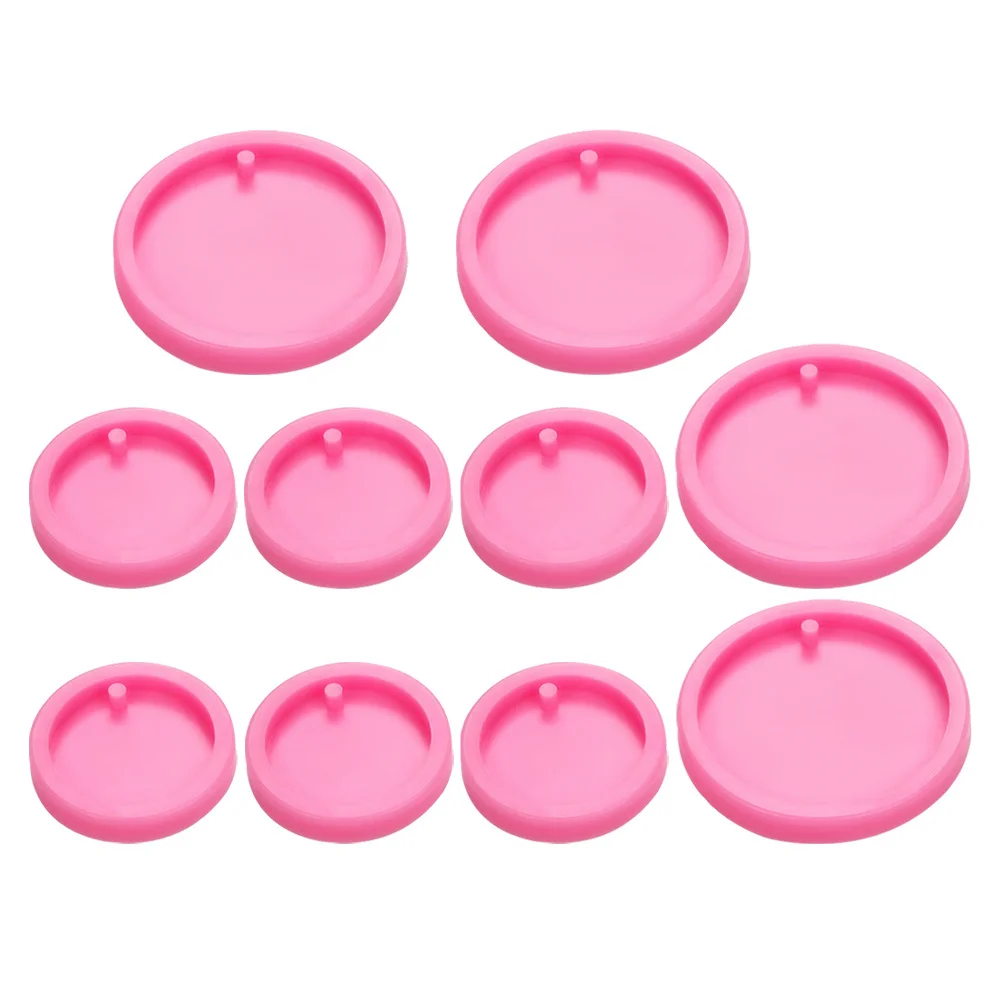 

10 шт., круглая форма для подвески, силиконовая форма для ключей «сделай сам», форма для литья эпоксидной смолы, инструмент для изготовления подвесок, украшение для ключей, формы для ключей