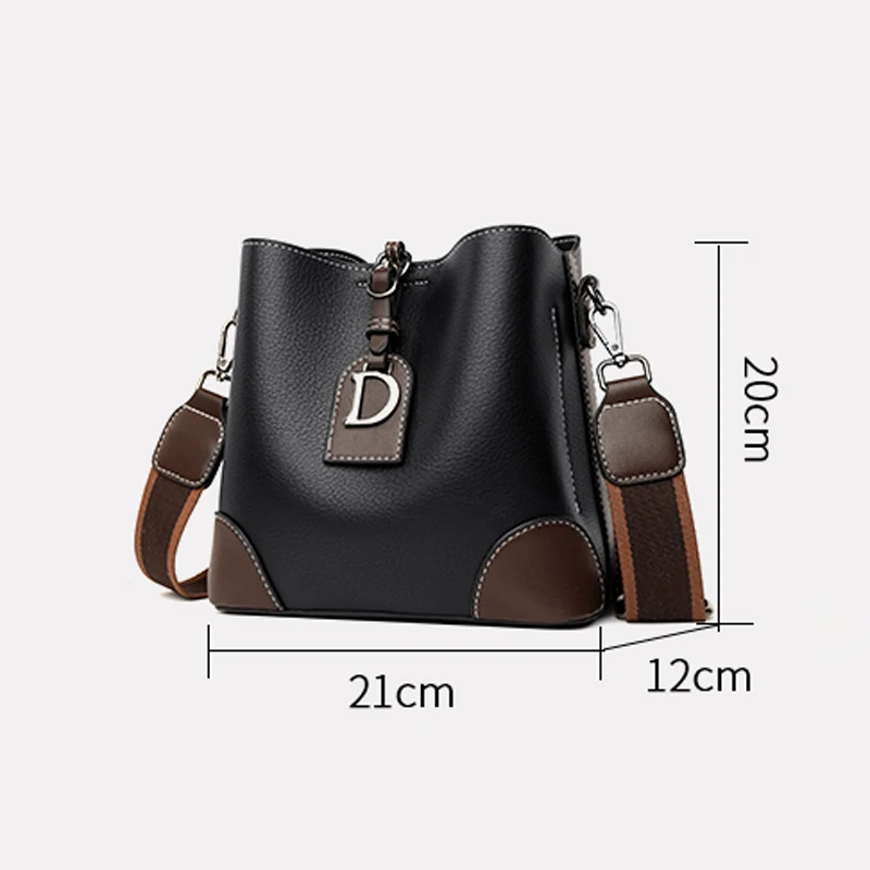 Kavard Vintage Simple Small Leather Bucket Crossbody Bags for Women 2023 Designer Female Shoulder Bag Lady Luxury Handbag Purse