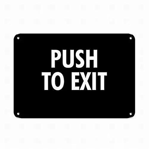 Fsdva Funny Tin Sign Decor  Push to Exit Style 1 ADA Sign ADA - Exit Signs Metal Wall Signs for Street Home Outdoor Decor