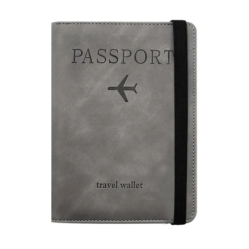 Funda de pasaporte RFID de PU, billetera para tarjeta de identificación de crédito, impermeable, vendaje de negocios, soporte para pasaporte, Protector multifunción de viaje