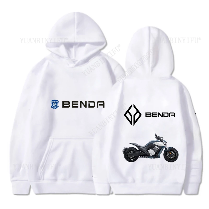 Harajuku Fashion Benda Motorcycle Logo مطبوع للجنسين الخريف الشارع أزياء البلوز هوديس مريح عارضة #5