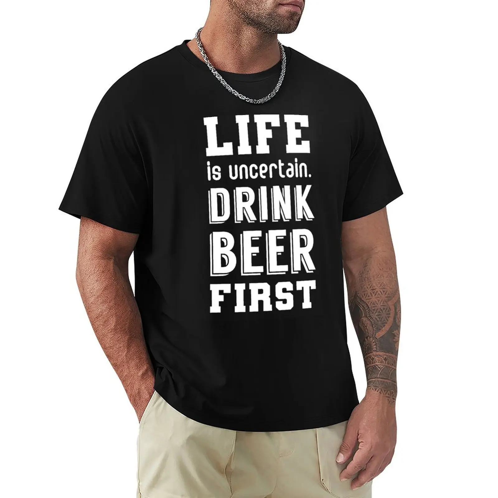 

Life is uncertain. Drink beer first T-Shirt funny meme t-shirts anime blue lock vintage t shirts T-shirt men