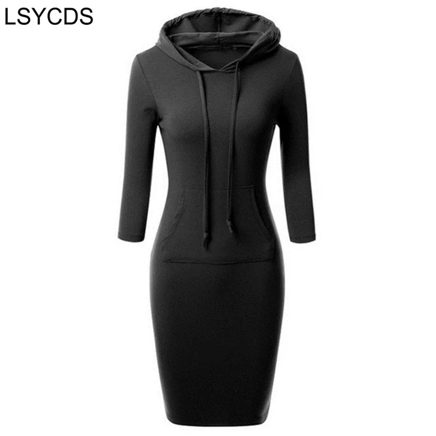 2024 Fashion Women Striped Hoody Hoodie Hooded with Pockets Spring Autumn Wear Bodycon Soft Elasticity Casual Pencil Dress