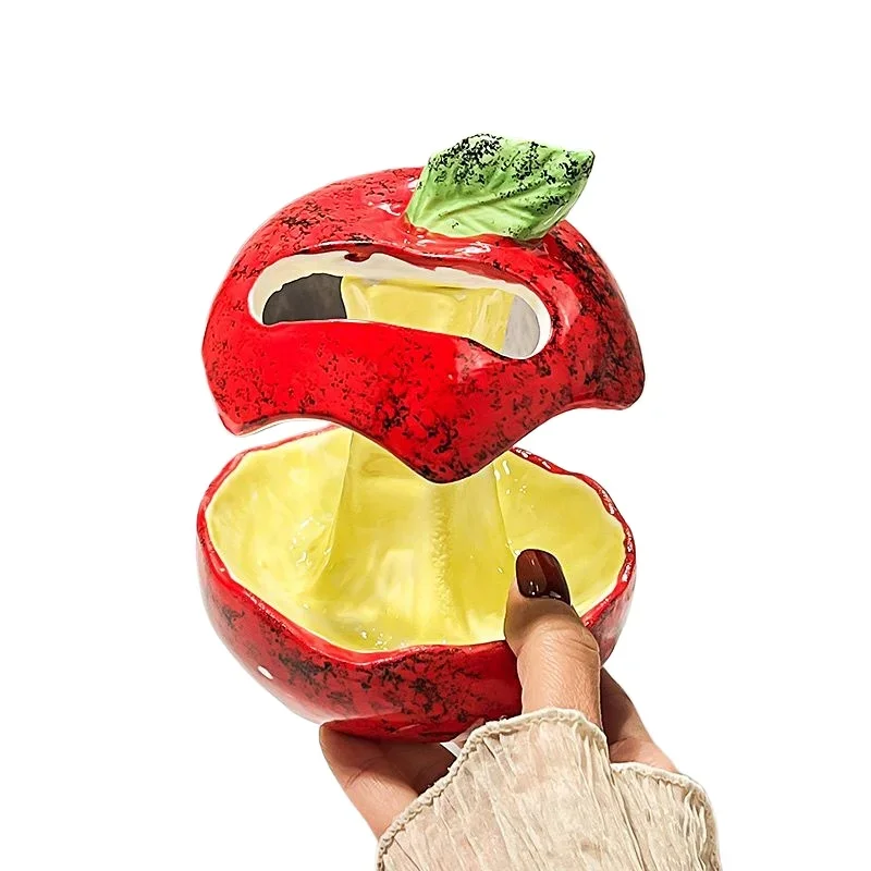 

ins Wind Apple Ceramic Electric Toothbrush Holder Toothpaste Shelf Ceramic Toilet Bathroom Toothware Storage Shelf