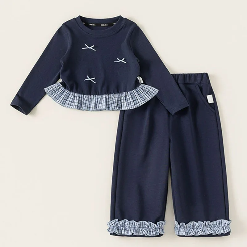 

2Piece Spring Autumn Toddler Girl Clothes Korean Fashion Plaid Long Sleeve Cotton Baby Tops+Pants Kids' Sets And Outfits B314