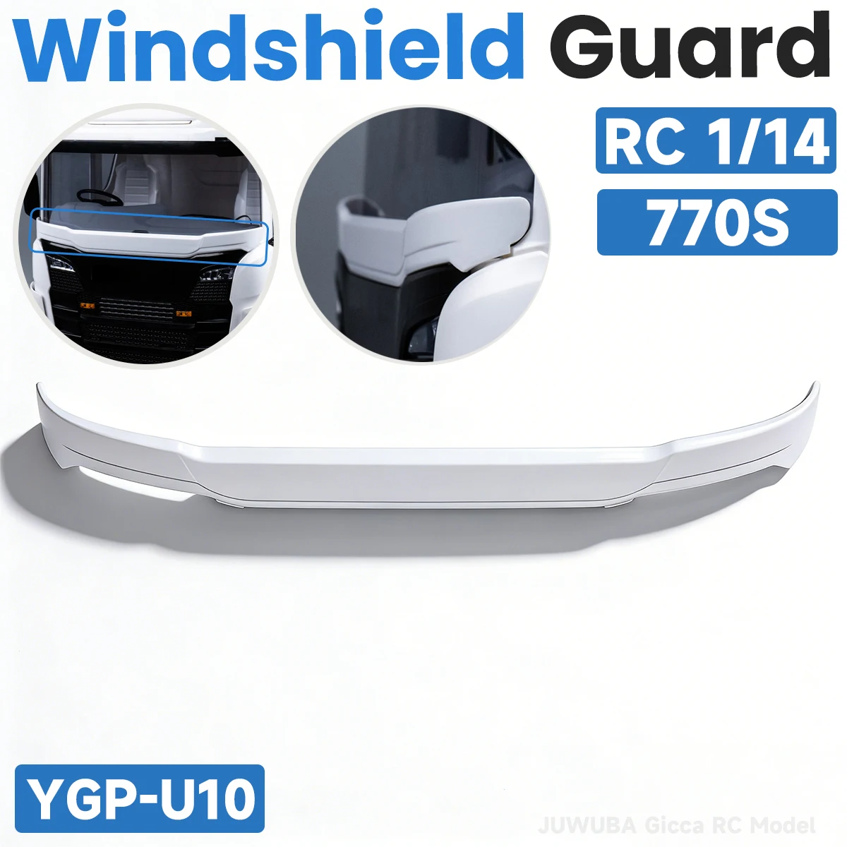 Windshield Baffle Stone Chip Guard Modified YGP-U10 For 1/14 Tamiya RC Truck Tractor SCANIA 770S 56368 56371 DIY Toy Model Parts
