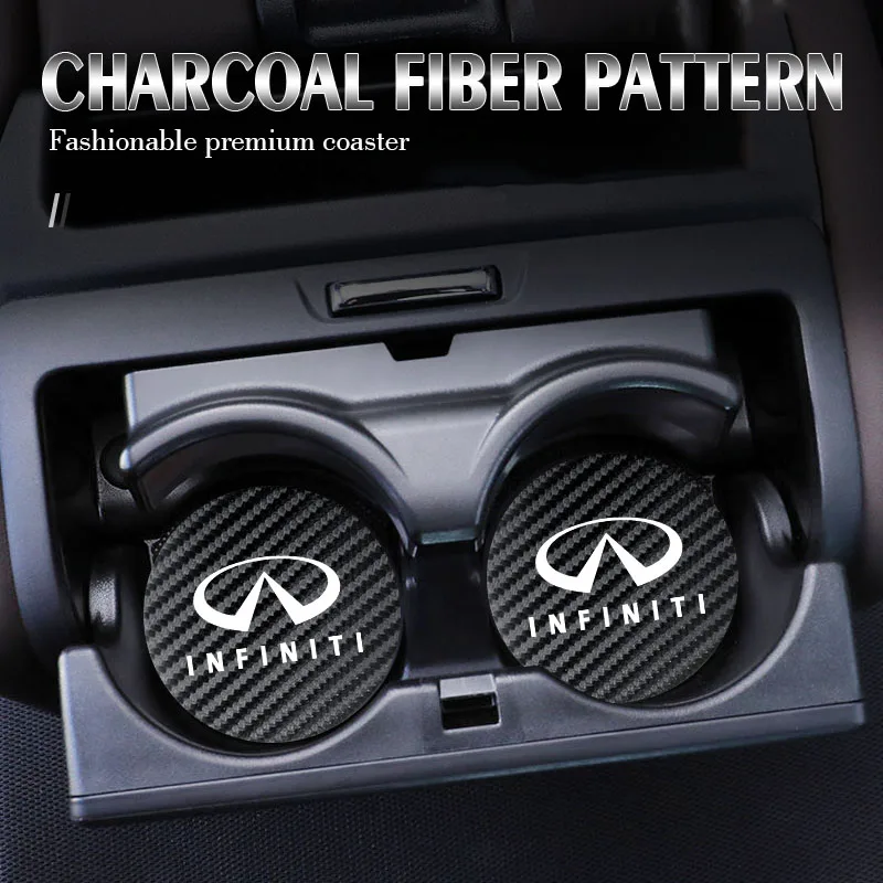 Portavasos para coche, posavasos, estera de almacenamiento de tazas para coche, accesorios para Infiniti Q50 G37 FX30 FX35 Q60 QX50 M37 ESQ JX35 QX70 Q30 FX50