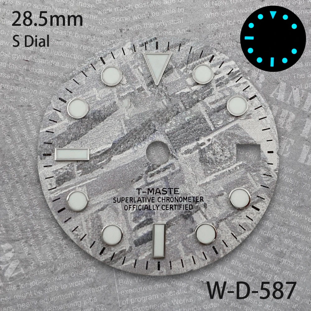 28,5 мм S логотип GMT метеоритный циферблат подходит для NH34 японский механизм ледяной синий светящийся высококачественный модификация часов аксессуары