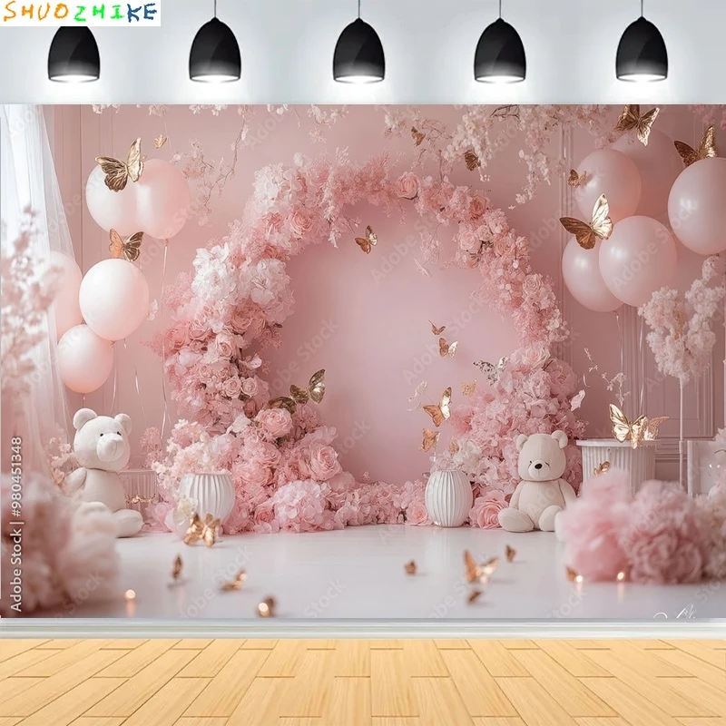 أنيقة الأبيض قاعة الزفاف قصر القلعة خلفيات للتصوير الفوتوغرافي أنيقة زهرة الباستيل خلفية استوديو الصور DT-02