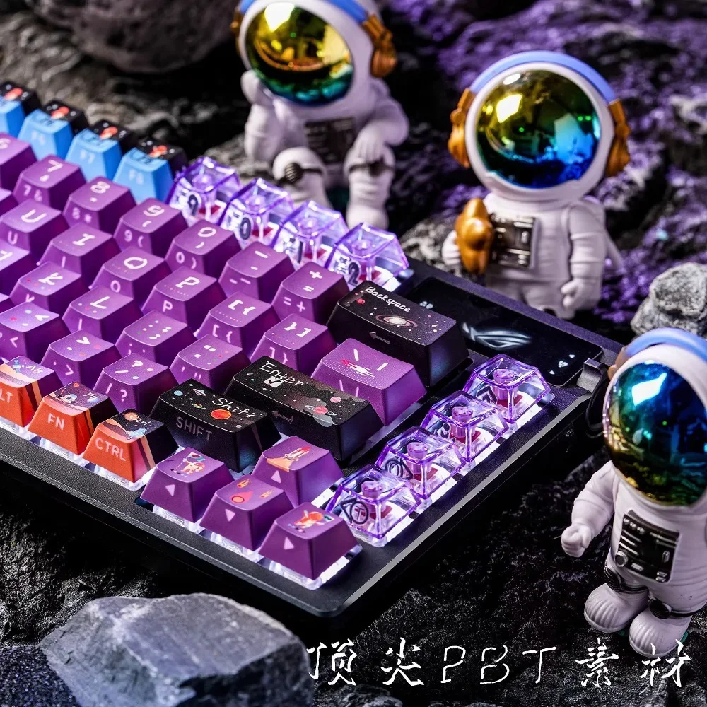 The Unknown Starry Sky Theme Keycaps Set 144keys Purple Keyboard Caps PBT+PC Cherry Custom Cool Key Caps Mechanical Keyboard