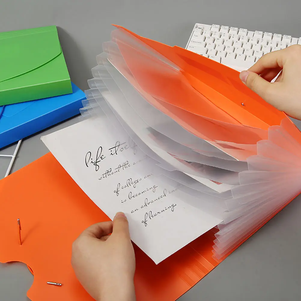 

File Folder ganizer Portable Document Receipt Bag School Office Supply PP Material Neat Stylish Travel Use