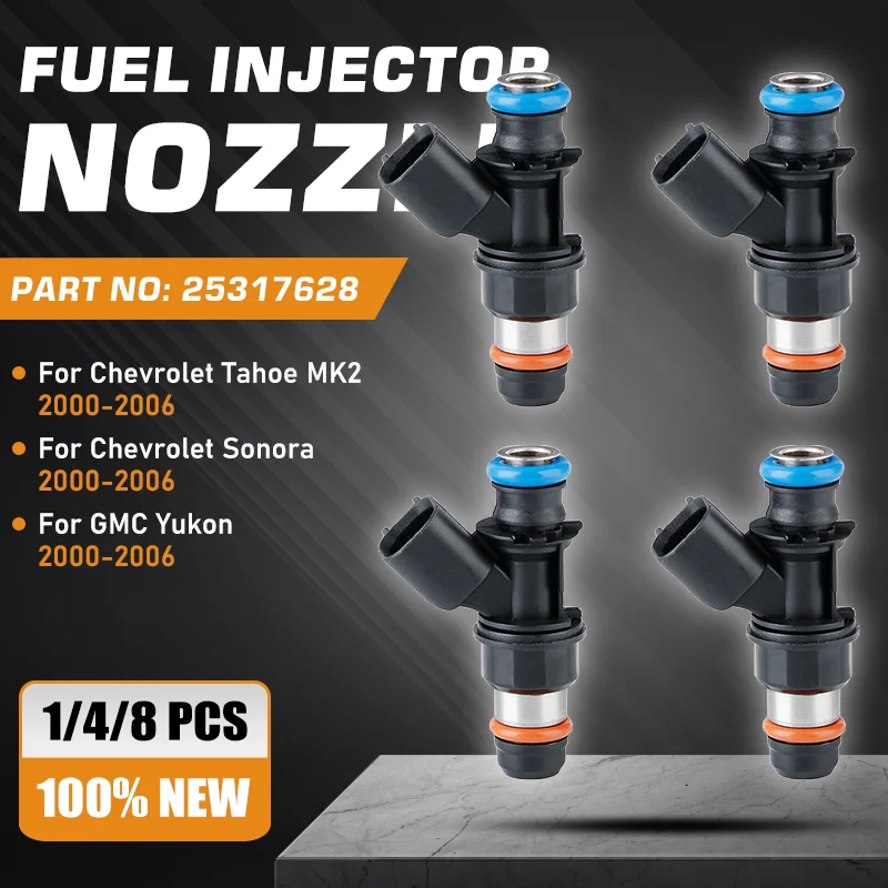 

Fuel Injectors Nozzle 1/4/8 Pcs For Chevrolet Tahoe MK2 Chevrolet Sonora GMC Yukon 5.3L 6.0L V8 2000-2006 8 Cylinders 25323974