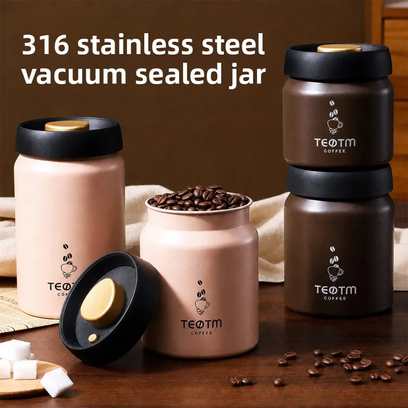 Vacuum stainless steel 316 coffee bean sealed tank, dark tea can, coffee powder food grade storage tank