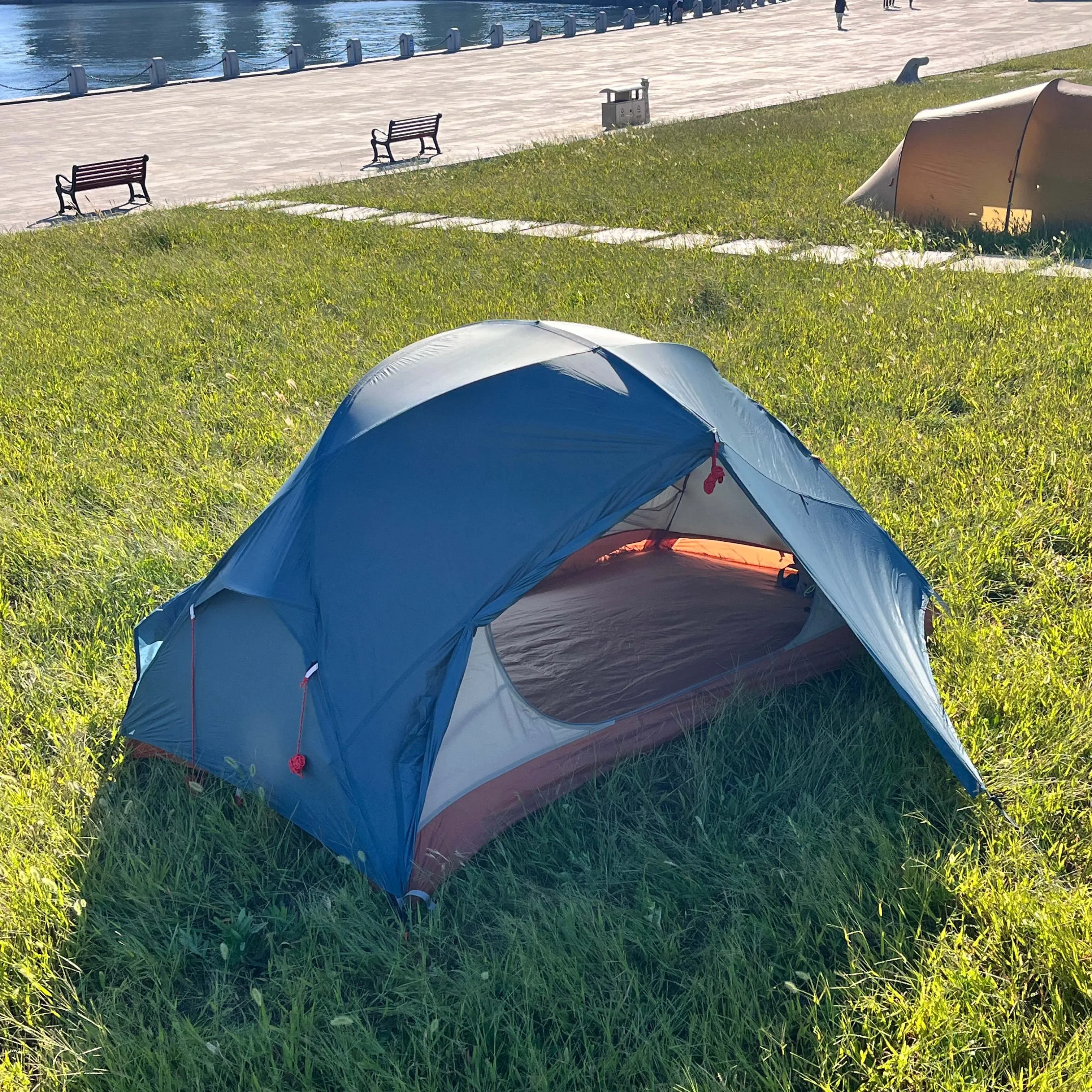 

Double Layer 2 Persons Ultralight Tent 40D Nylon PU3000 Waterproof Recycled Material Aluminum Poles Lightweight Camping Tent