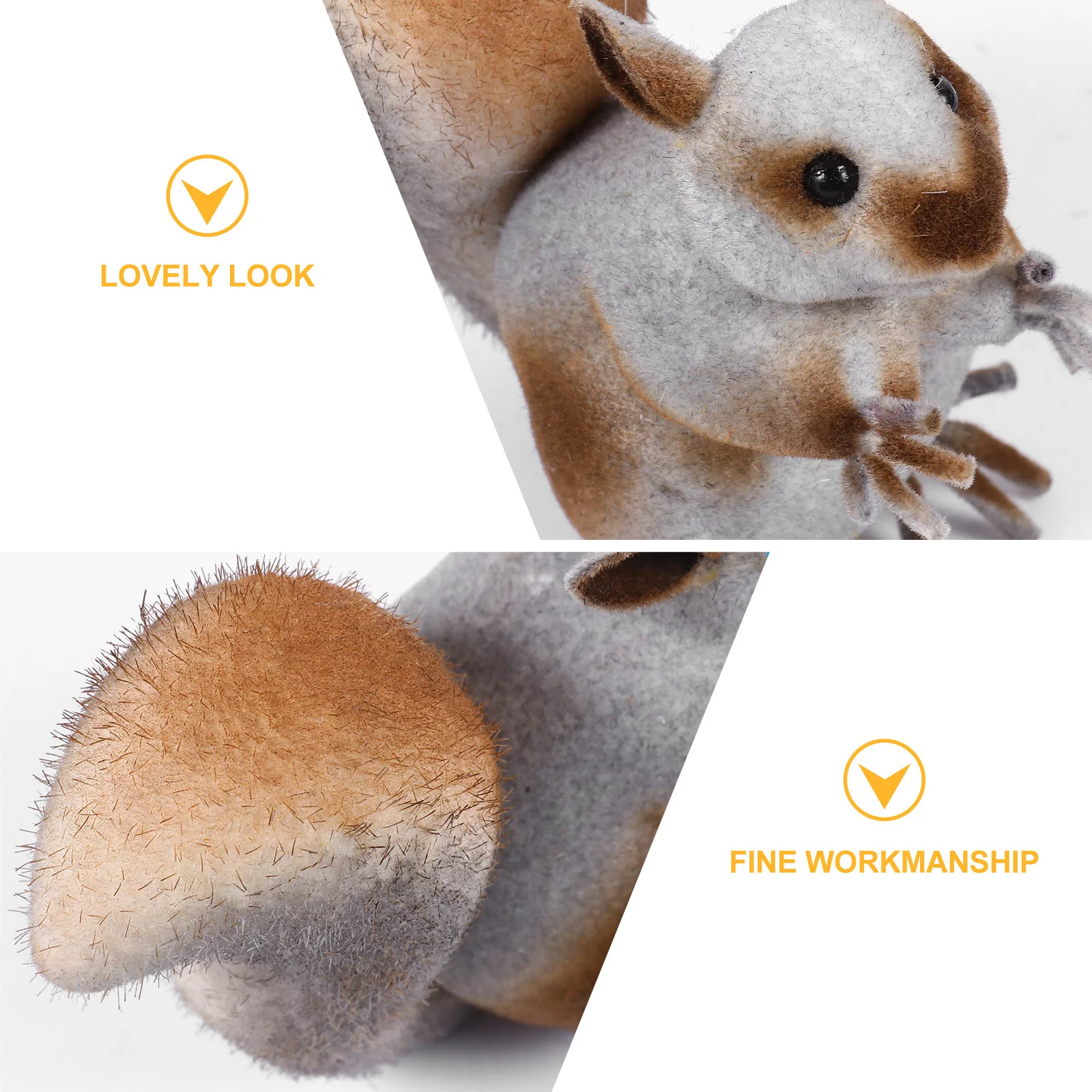

3pcs Miniature Squirrels Durable Friendly Ornament Decor For Lawn Flower Pot Bonsai Tabletop Shelf Micro Garden Landscape