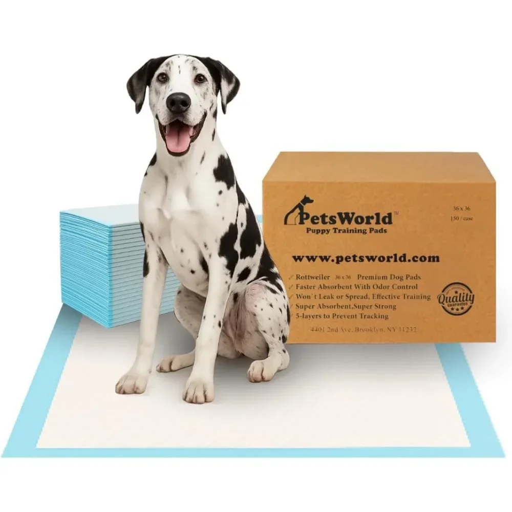 

Giant Dog Potty Pads Ultra Absorbent 5 Layer Leak Proof Training Pads for Dogs and Cats Odor Eliminating 36x36 Inches 150