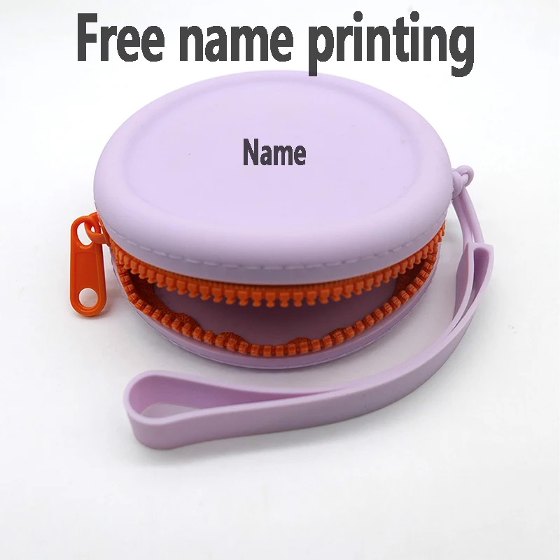 Silicone Bag Round, Free Printing of Name, Makeup Wallet, Personalized Customization
