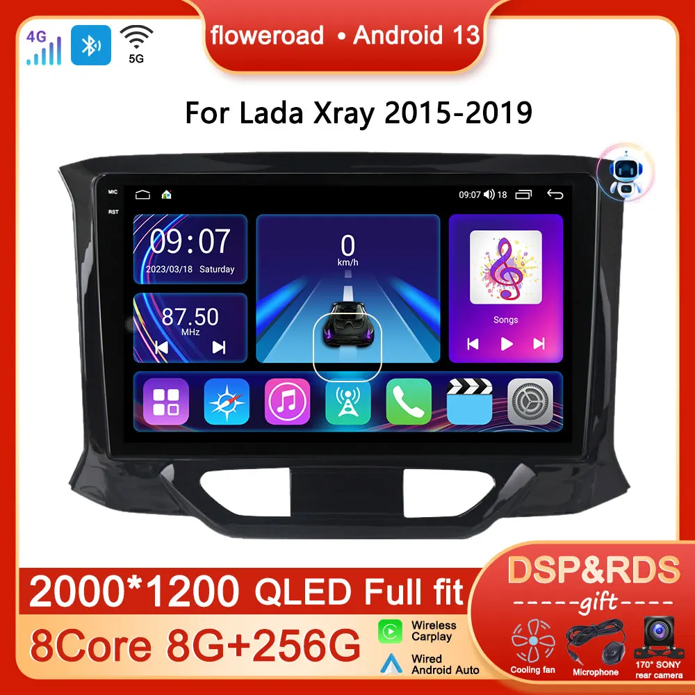 

2din Apple Carplay Auto Android For Lada X-ray Xray 2015-2019 Car Radio Multimedia Player DVD Navigation GPS Stereo Video Screen