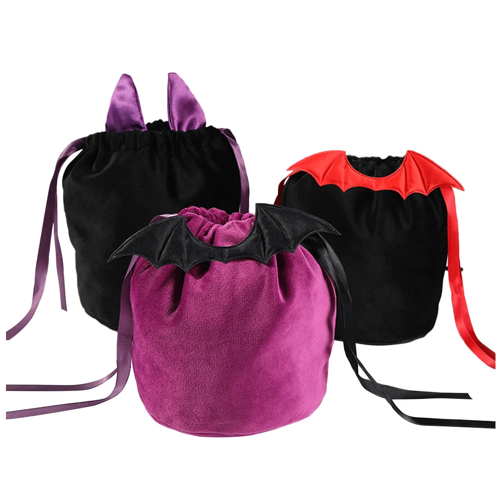 

3Pcs Bag Goodies Bag Small Treat Bags Halloween Decorations Bat Design Party Favors C y Bags Supplies