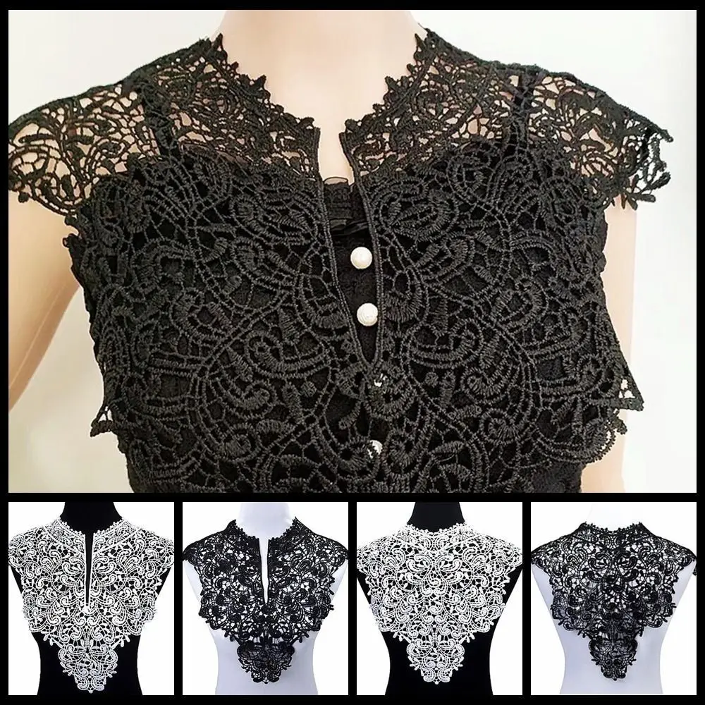 

Elegant Detachable Lace Neckline Embroideried Fabric Collarband Hollow Neckline Hollow Women Neckline DIY