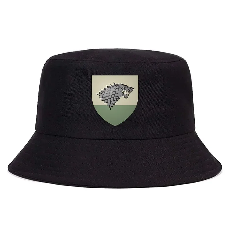 House Stark The North Family Sigil Reversible Bucket Hat Adult Daily Printed Fisherman Cap Unisex Daily Panama Hats Casual Hat