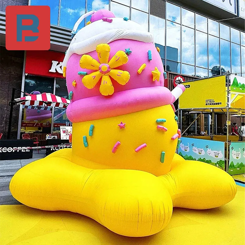 

Inflatable ice cream cone model semi-melted state summer beach music festival stage bar nightclub lighting props