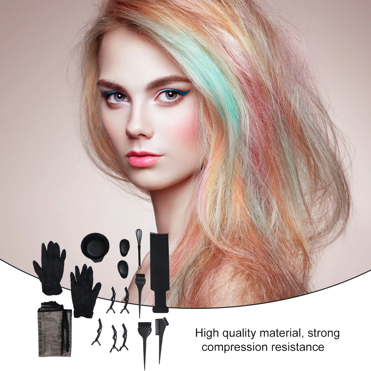 

1 комплект, набор для окрашивания волос, несколько аксессуаров, удобный профессиональный набор для окрашивания волос, черная кисть, перчатки, наушник, чаша, накидка