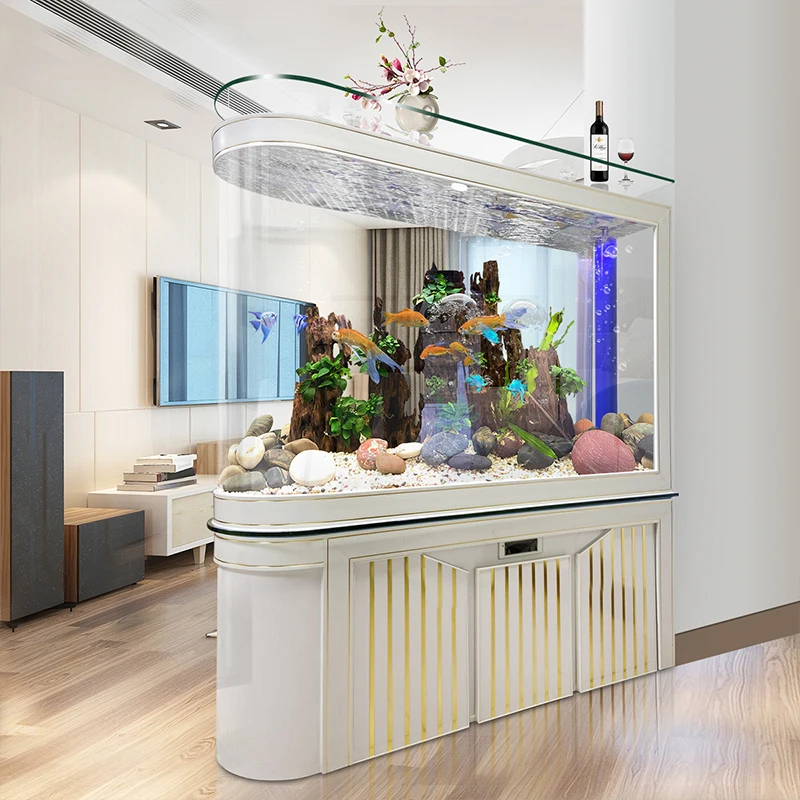 Living Room Fish Tanks Aquariums Cabinet Originality Arowana Luxury Aquariums Office Simple Design Pet Products Acquario LLAQ