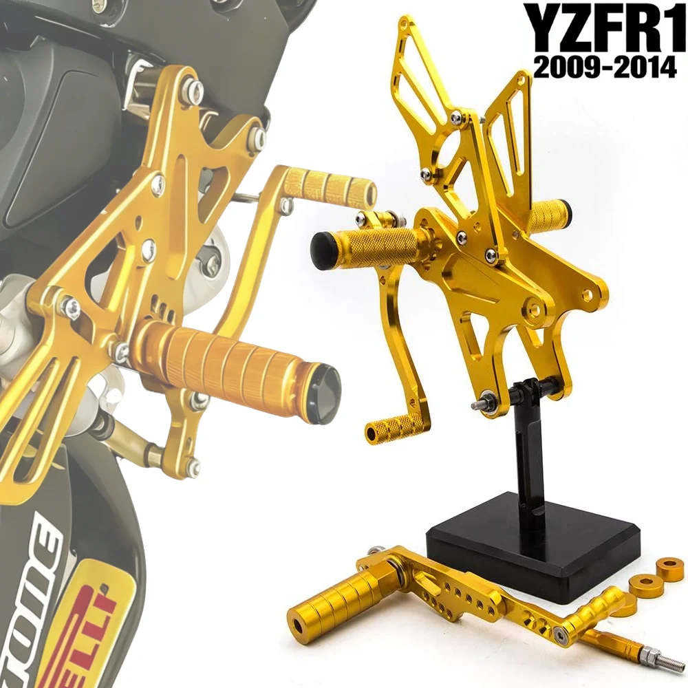 

For YAMAHA YZF-R1 YZF R1 YZFR1 2009-2014 Motorcycle Rearset Footrest Footpeg Adjustable Aluminum Rear Set Footrest Foot Pegs