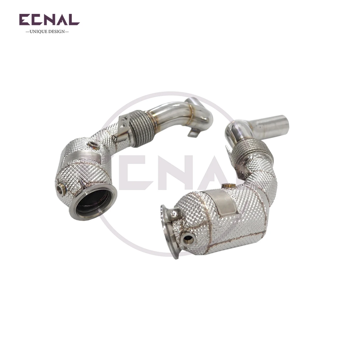 Ecnal Exhaust Headers with Catalytic Converter SS304 Exhaust Downpipe System for BMW F85 F86 X5M X6M 4.4T 2013-2018