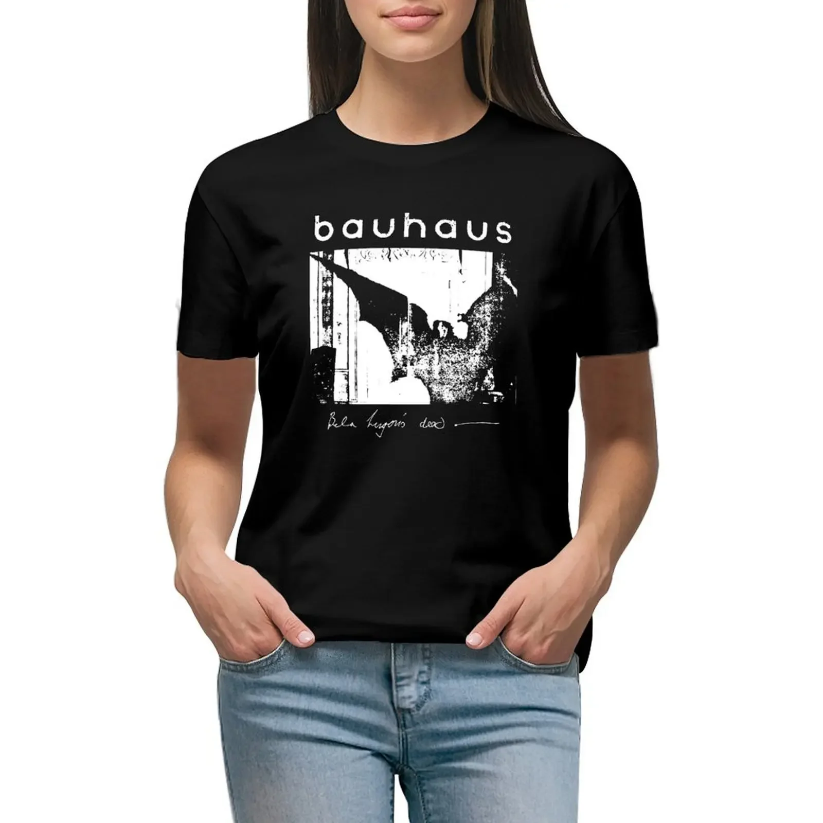 

Bauhaus - Bat Wings - Bela Lugosi's Dead T-Shirt heavyweights shirts graphic tees Female clothing white t-shirts for Women