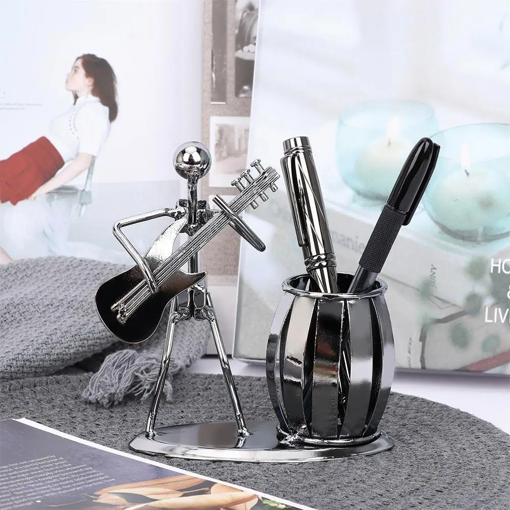

Play The Guitar Instrument Pencil Pot Desk Tidy Pen Holder Vase School Office Container Stationery Supplies Organizer